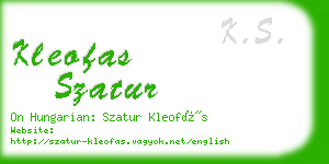 kleofas szatur business card